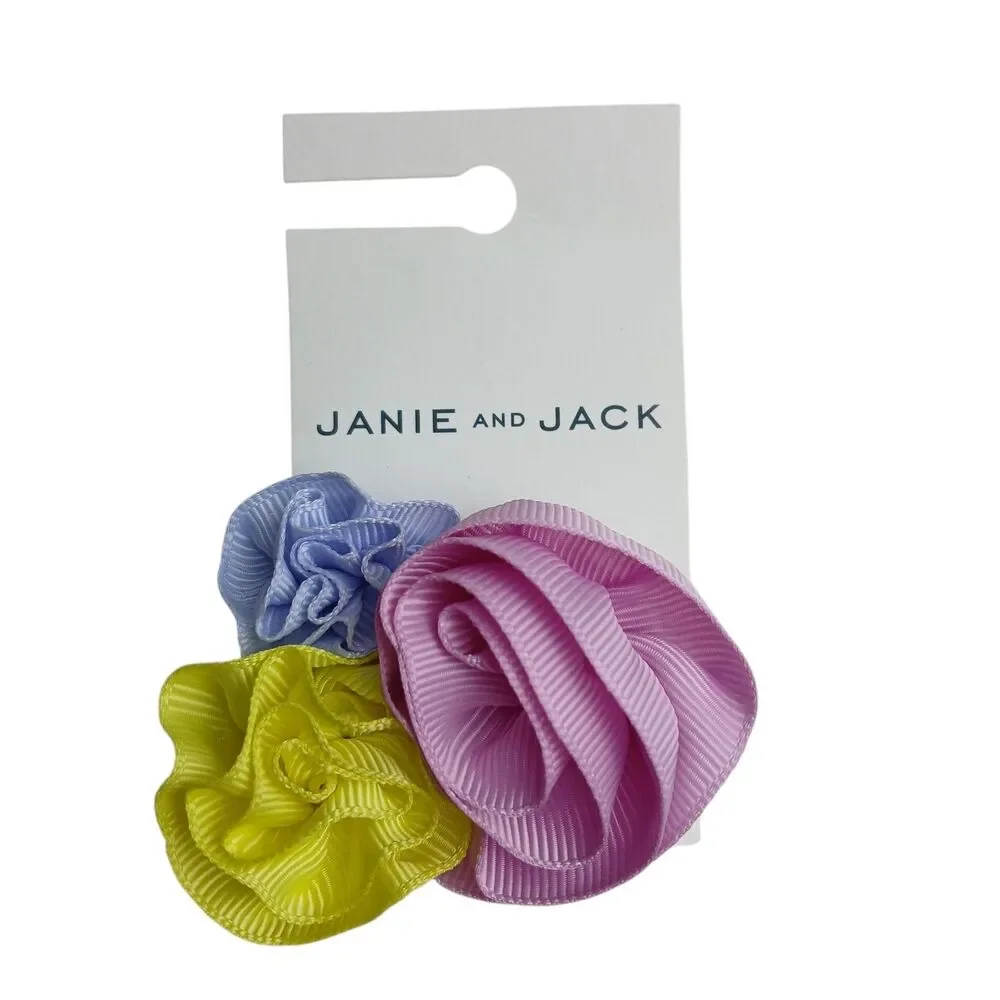 Accesory Lot Janie and Jack Headband Bow Blue White Multicolor Floral Clip NWT
